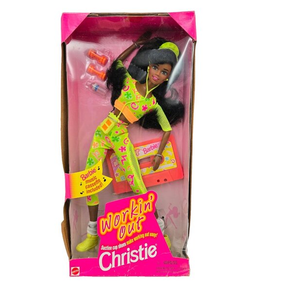 Barbie Workin’ Out Christie Doll With Music Cassette 1996 Mattel #17319 NRFB NIB - Picture 1 of 16